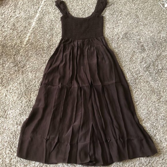 La Ligne Silk Vivian Midi Dress Medium Chocolate - Picture 5 of 8